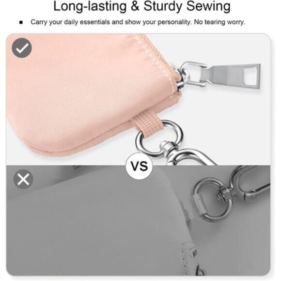 Mini Zip Around Dual Pouch Wristlet With 2 Straps Amber Light Orange - Picture 6 of 6